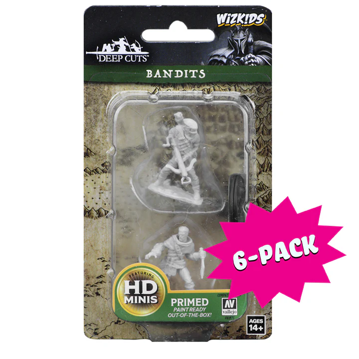 WizKids Deep Cuts Unpainted Miniatures: Bandits (Bundle of 6)